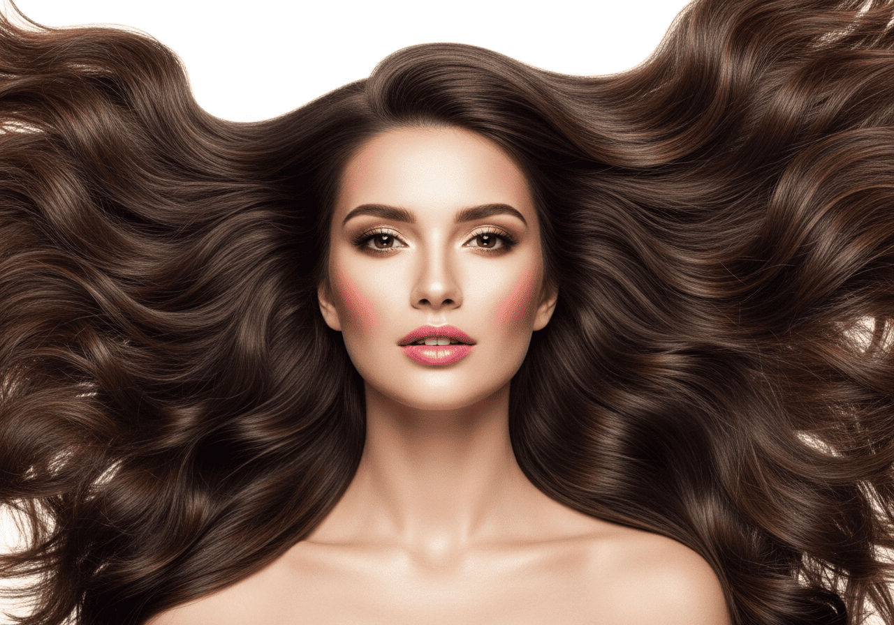 Beautiful woman with flowing hair